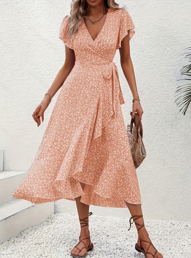 Fleurie | Floral Wrap Midi Dress