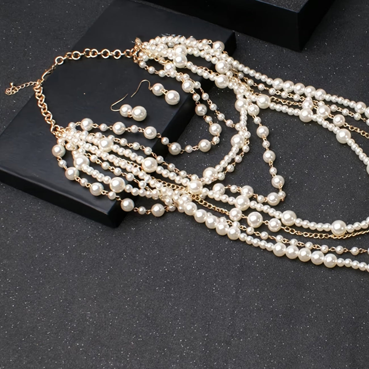 Boho Multi-Layered Pearl Statement Set