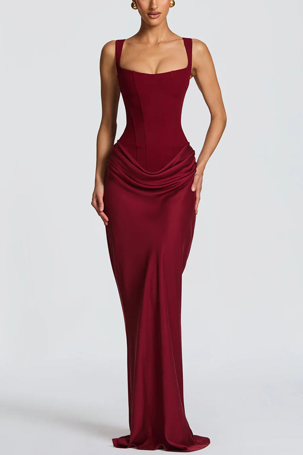 Kira | Elegant Square Neck Maxi Dress