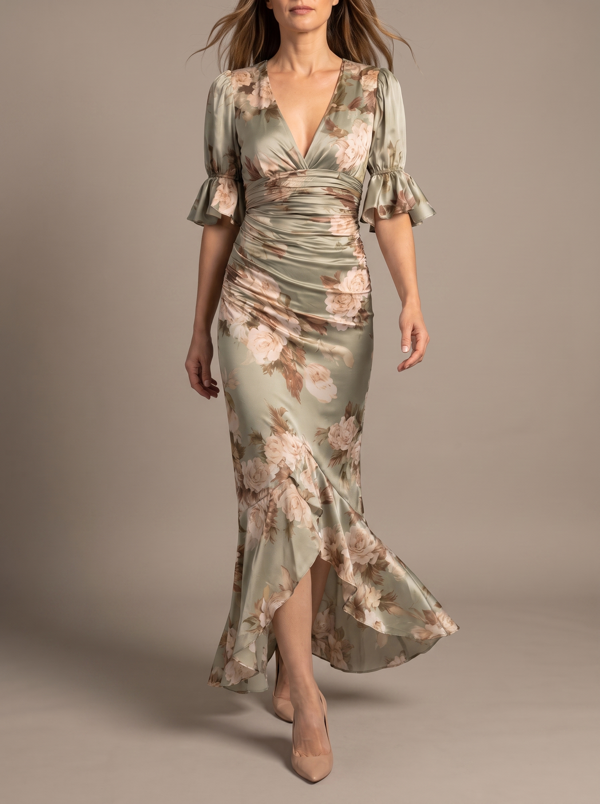 Silje | Floral Ruffle Maxi Dress