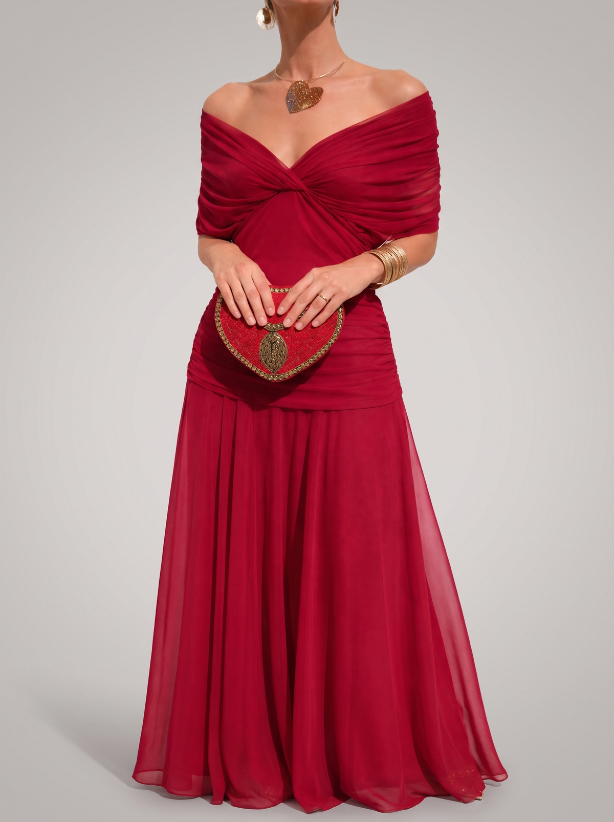 Solenne | Effortless Off Shoulder Maxi Dress