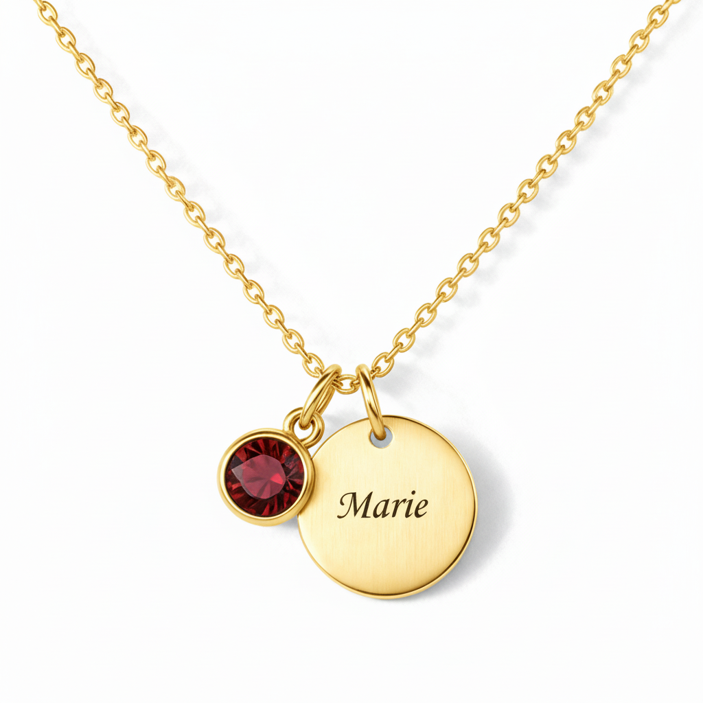 Custom Ruby Name Necklace