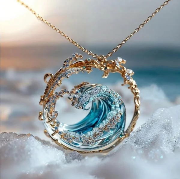 Elegant Ocean Wave Necklace