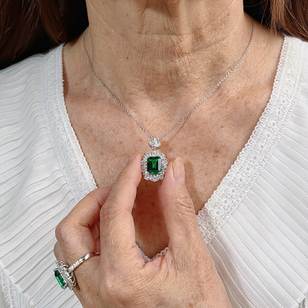 Rosemont Emerald Solitaire Necklace