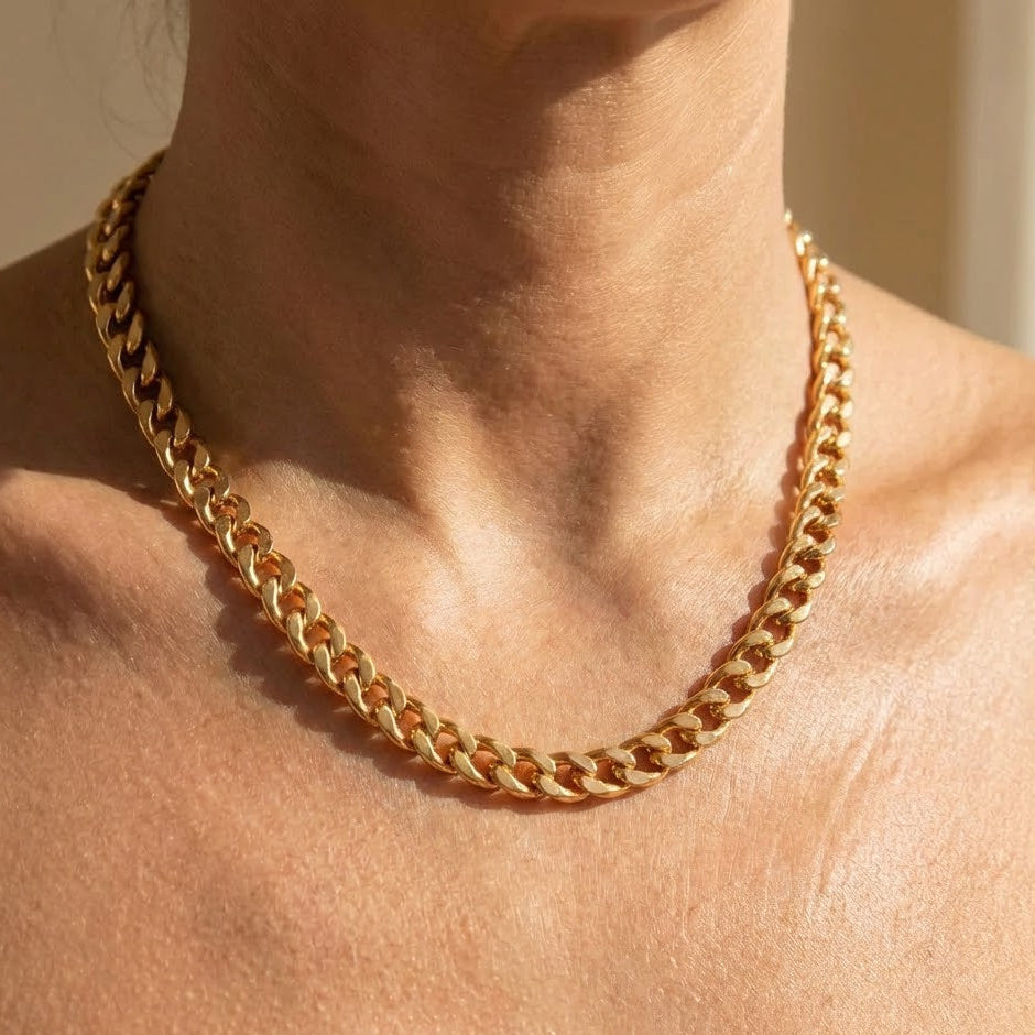 Minimal Gold Curb Chain Necklace