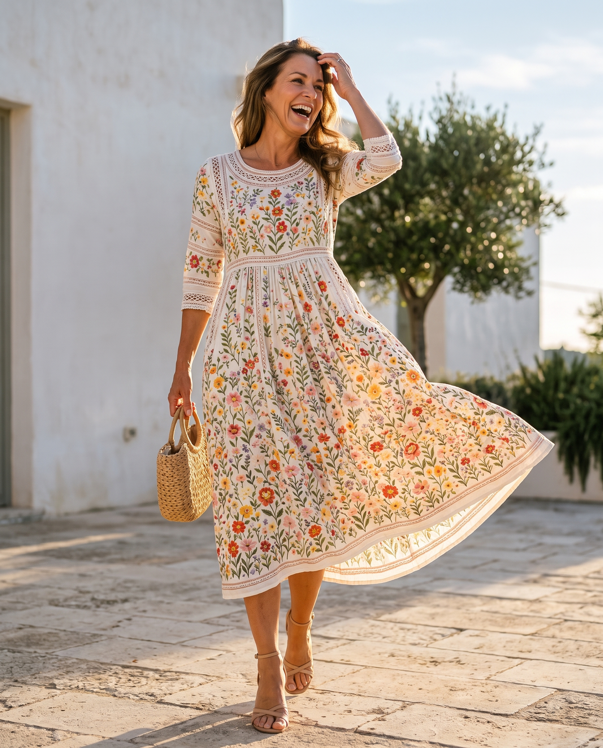 Ingrid | Wildflower Garden Midi Dress