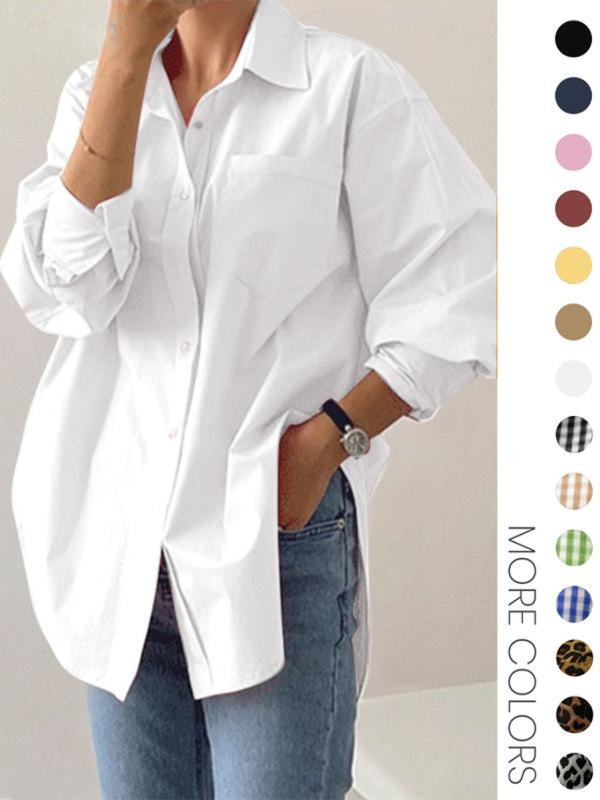 CAROLINE™ - Casual Long Sleeve Collared Top for Daily Wear